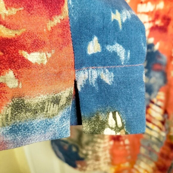 (1009) CLOTHES Women's Multicolor 3/4 Sleeve Linen Blend Top Size XL - Picture 3 of 7